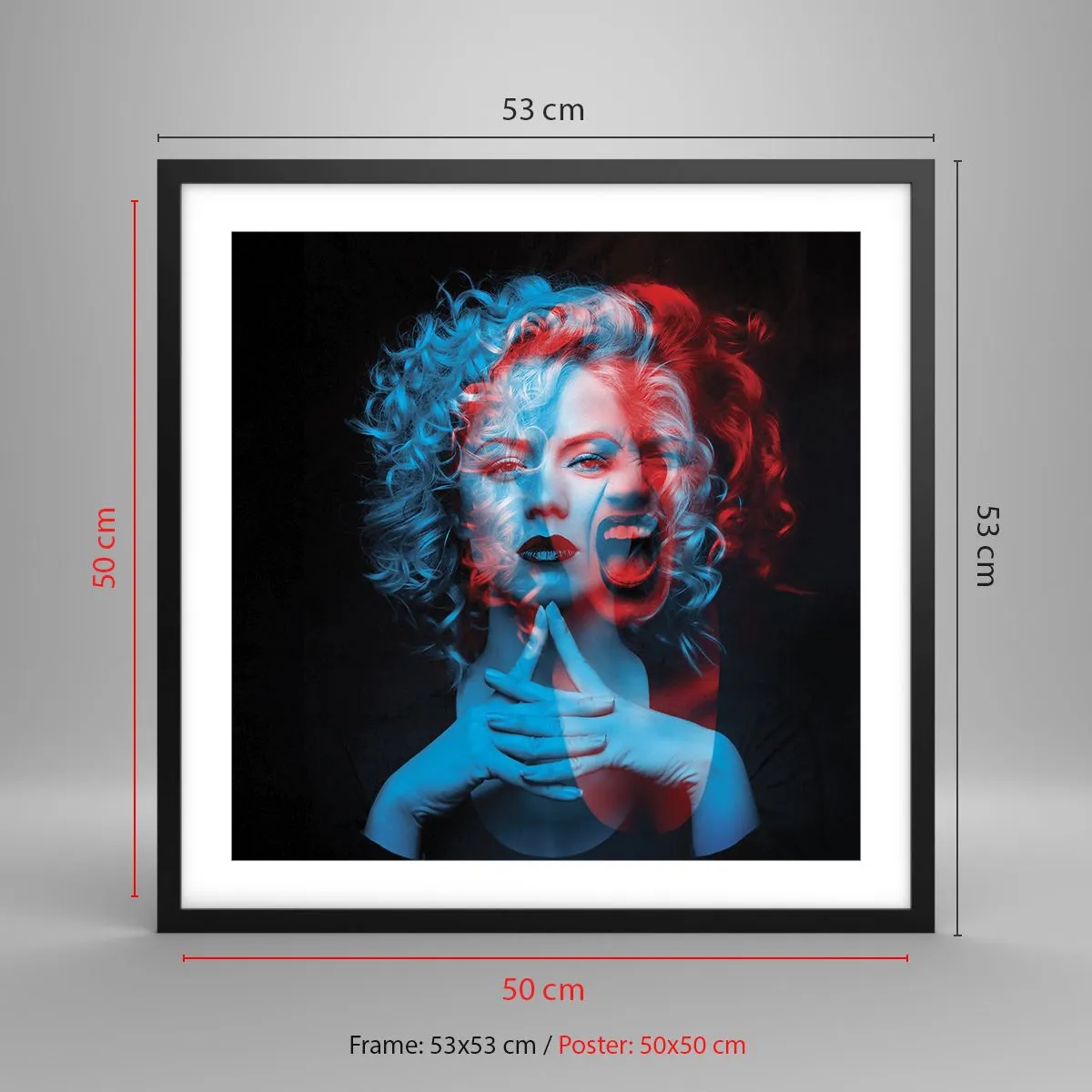 Plakat i sort ramme - Alter ego - 50x50 cm