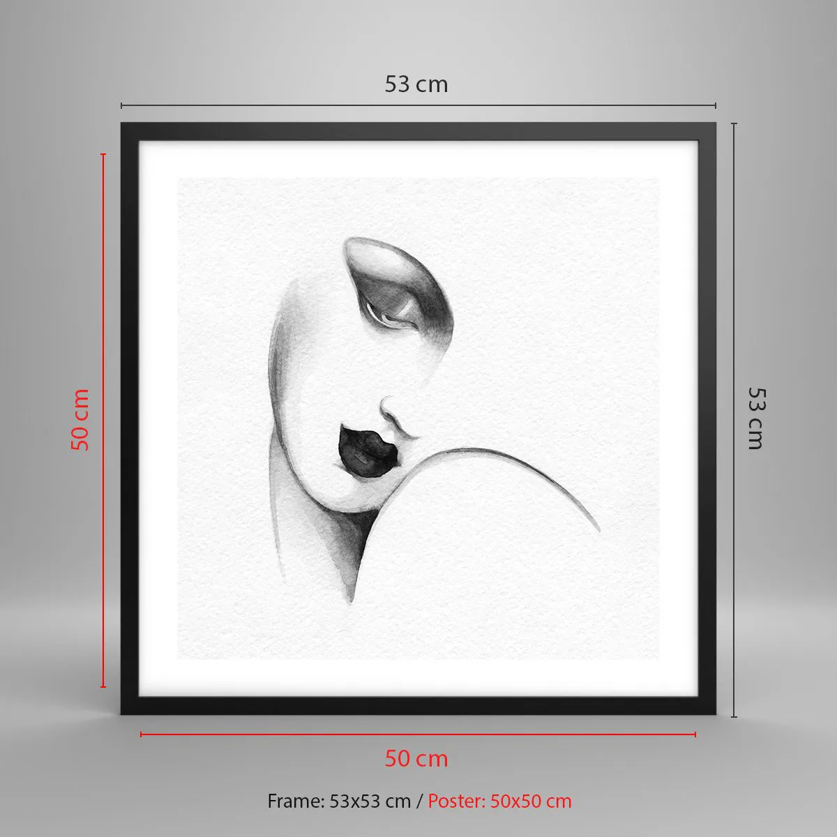 Affiche dans un cadre noir - Poster - Dans le style de Lempicka - 50x50 cm