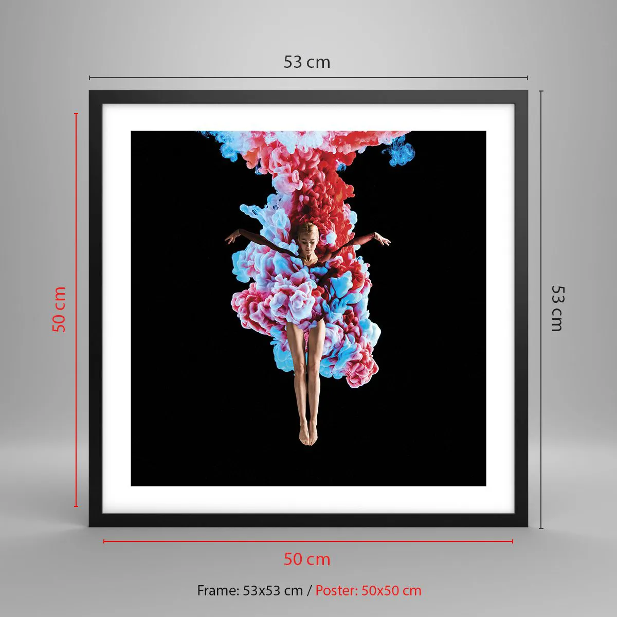 Plakat i sort ramme - I fuld blomstring - 50x50 cm