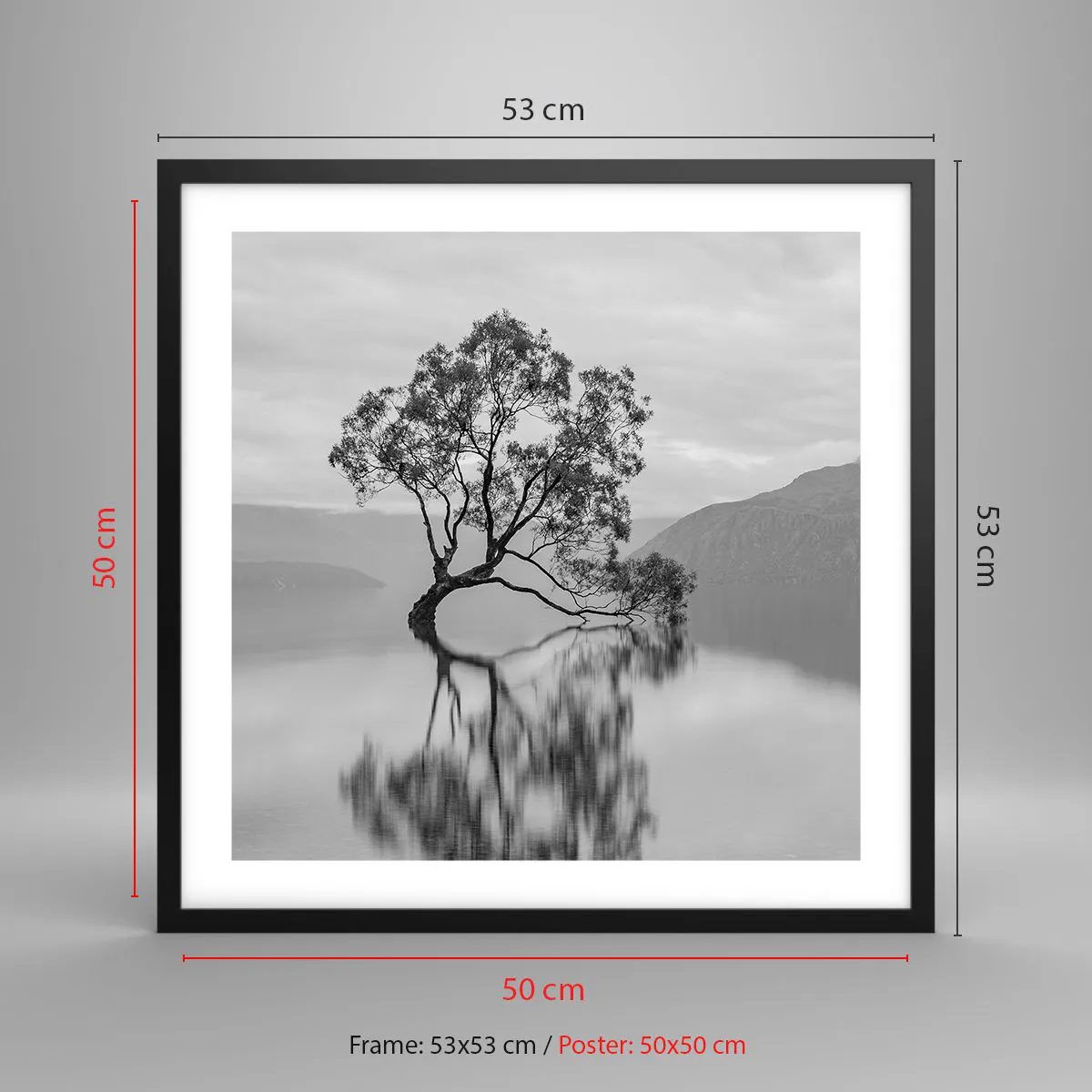 Poster in einem schwarzem Rahmen - Es gibt so ein Land - 50x50 cm