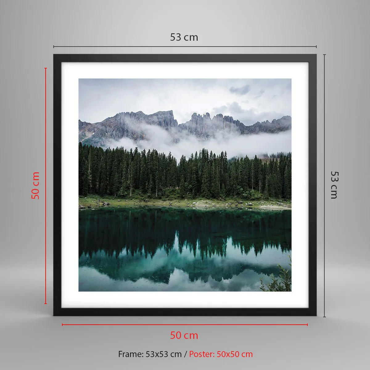 Plakat i sort ramme - Hys, tys, lad os ikke vække sovevandet... - 50x50 cm