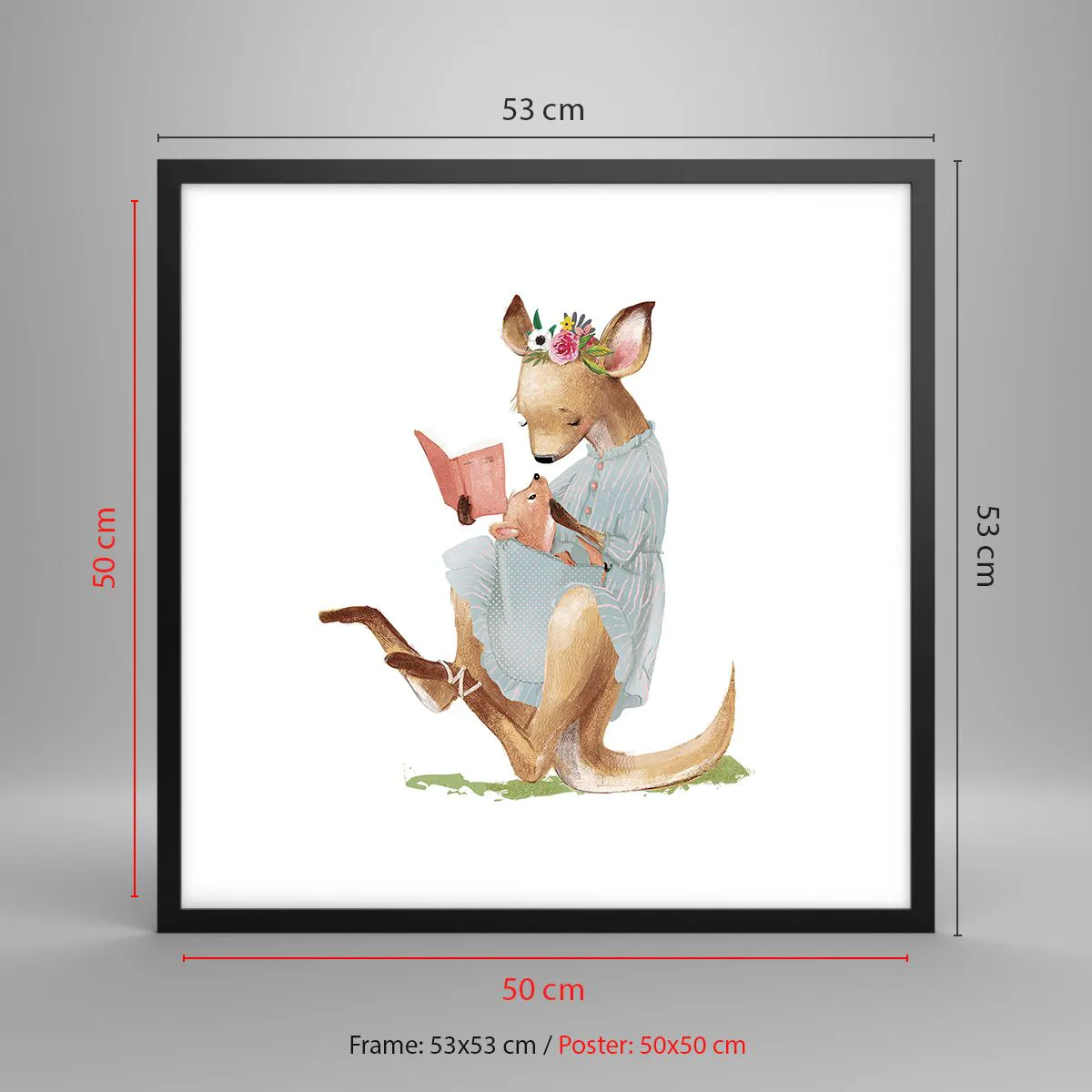 Poster in einem schwarzem Rahmen - Lies mir vor Mama - 50x50 cm