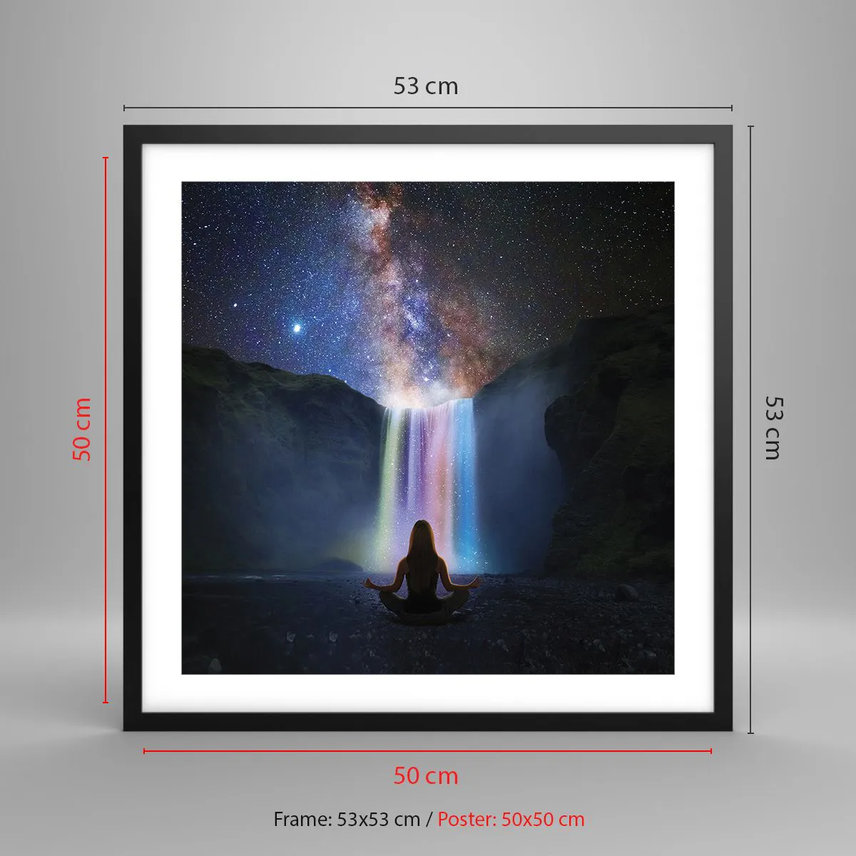 Plakat i sort ramme - Absolut harmoni - 50x50 cm