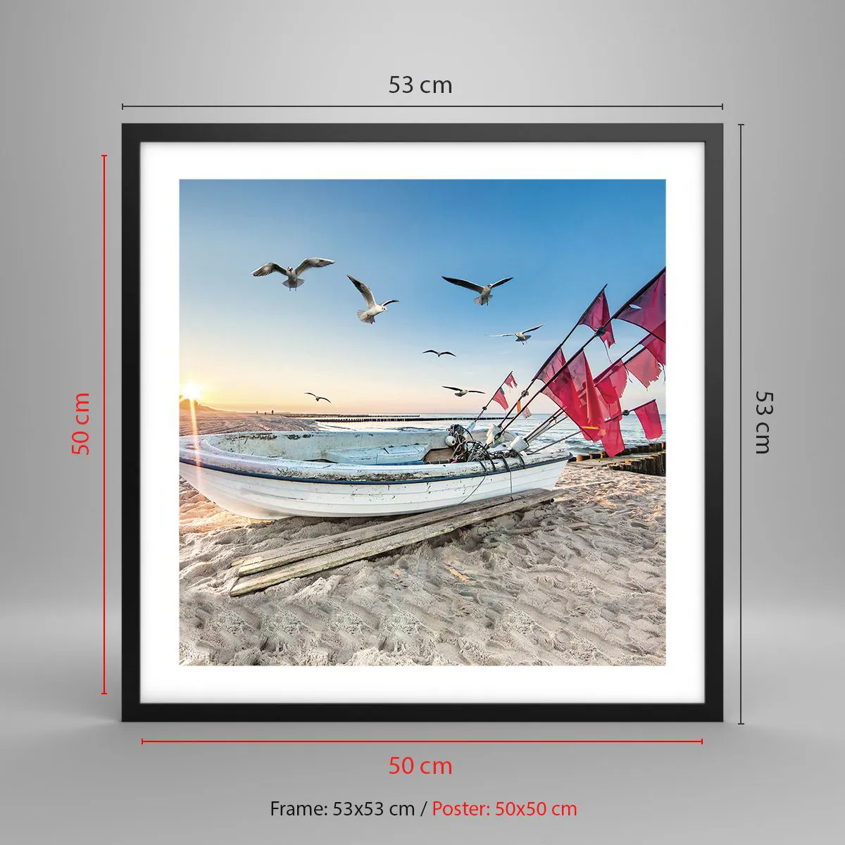 Poszter fehér keretben - Megérdemelt pihenés - 50x50 cm