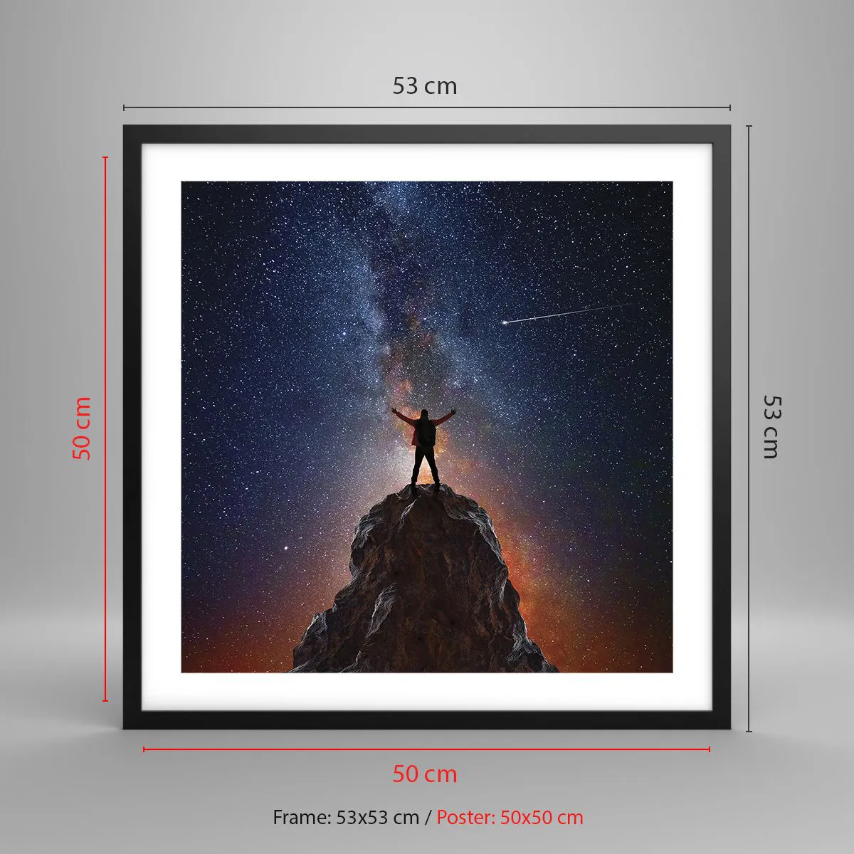 Affiche dans un cadre noir - Poster - Le force est avec moi! - 50x50 cm