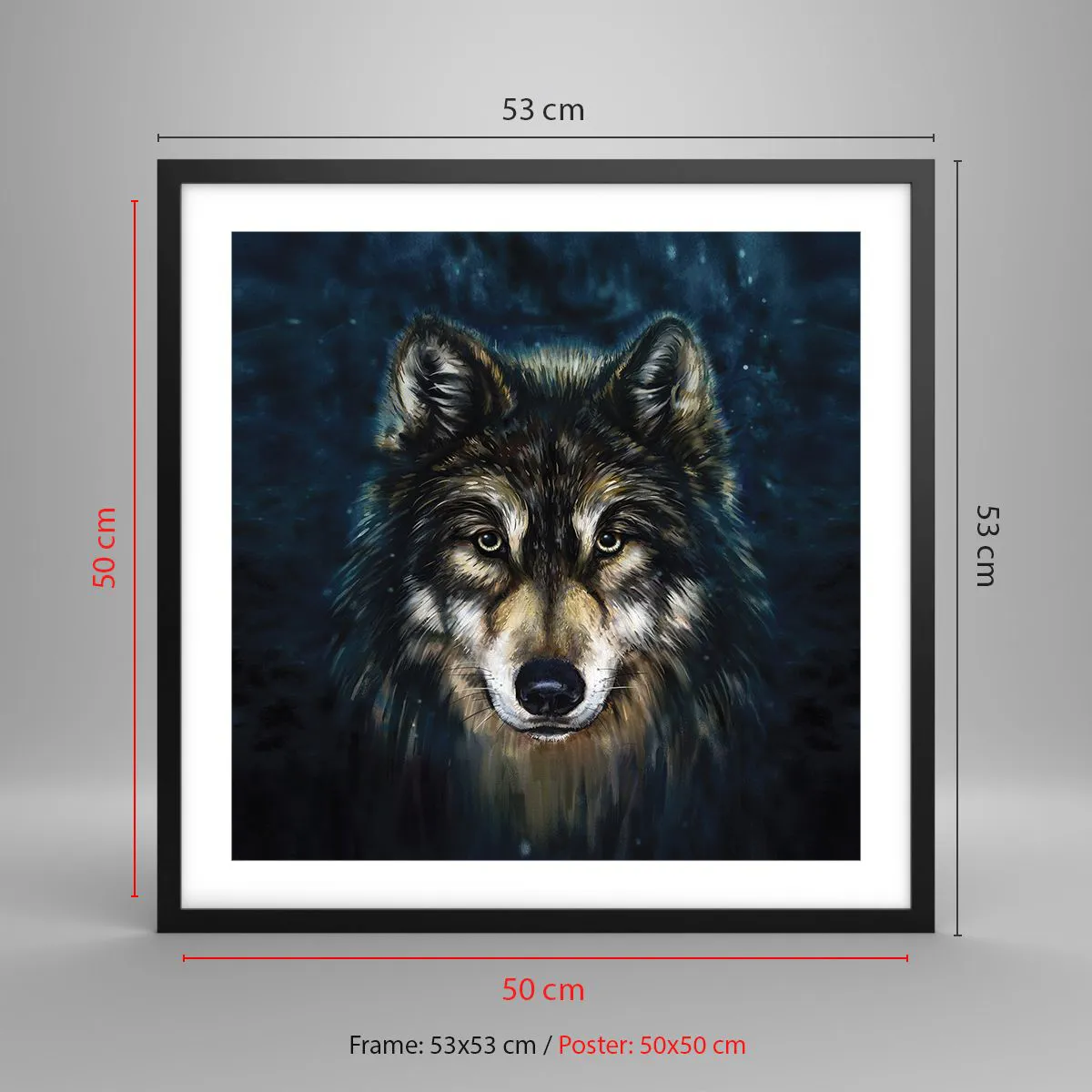 Affiche dans un cadre noir - Poster - Alpha? Et oméga - 50x50 cm