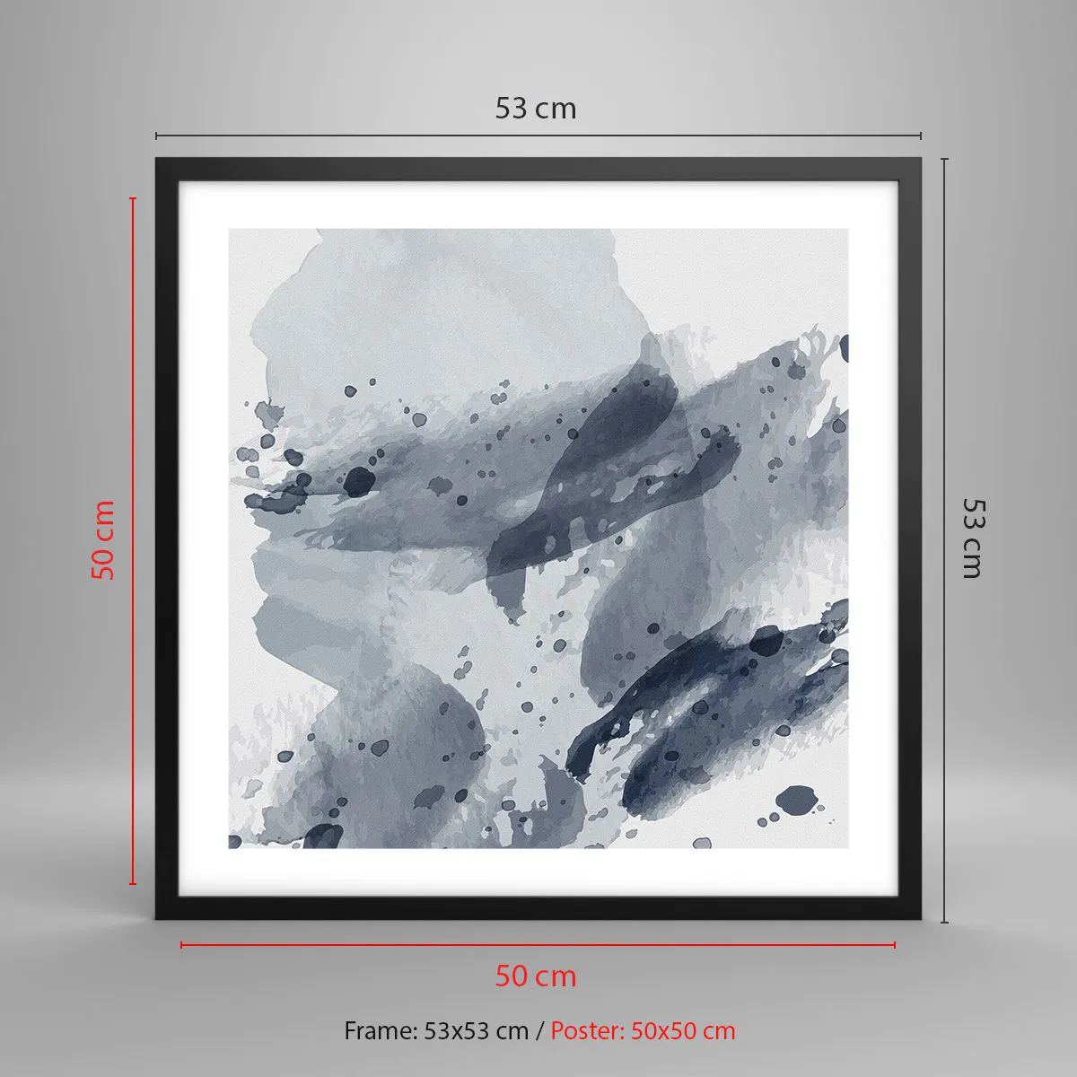 Poster in cornice nera - Studio della natura dell'acqua - 50x50 cm