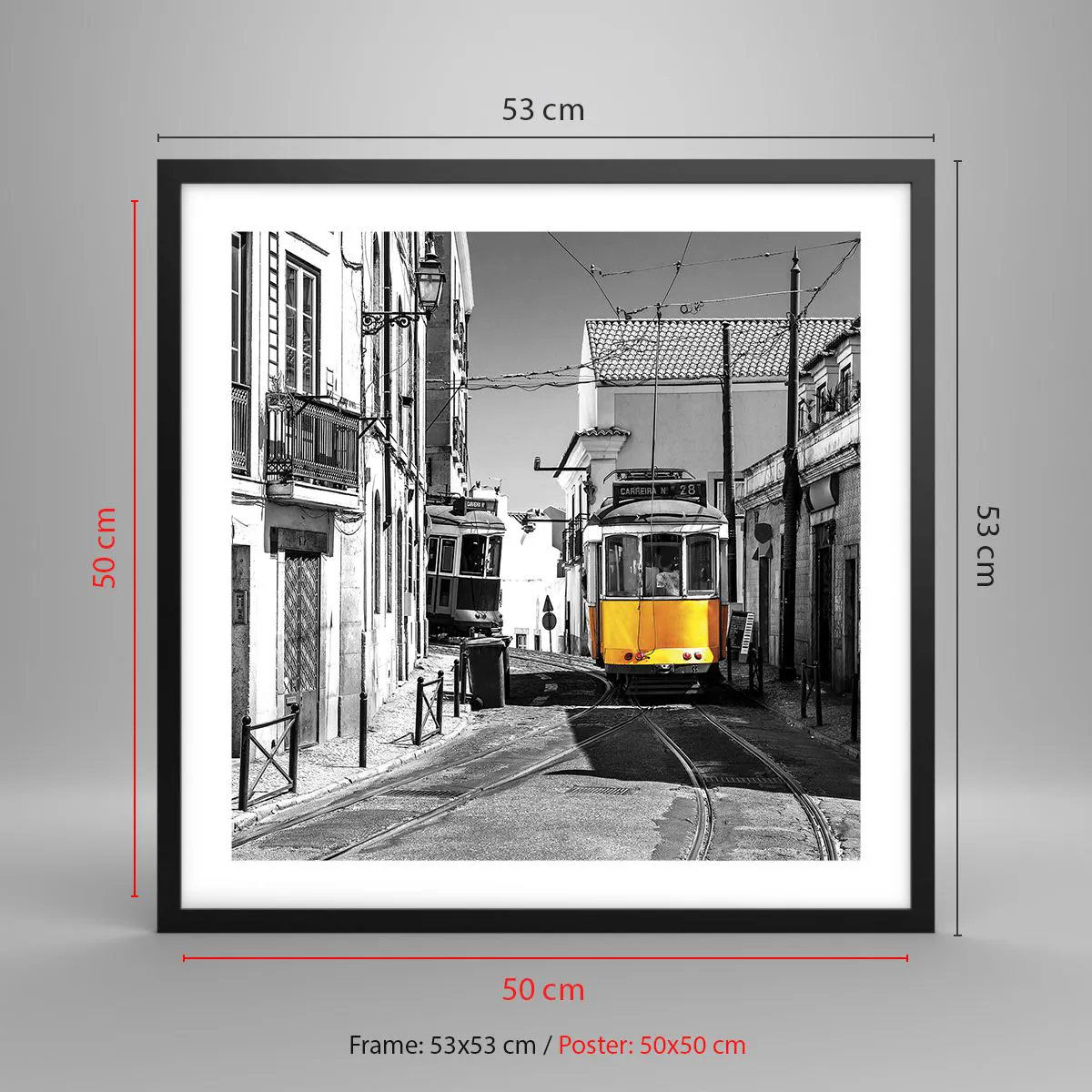Poszter fehér keretben - Lisszabon szelleme - 50x50 cm