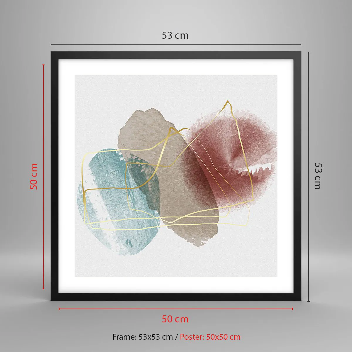 Poster in einem schwarzem Rahmen - Korallen des Weltraums - 50x50 cm