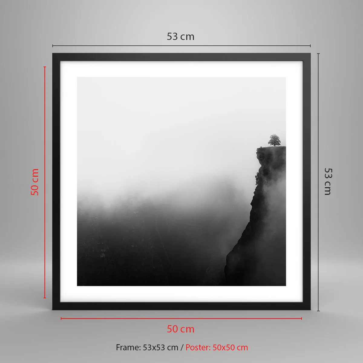 Plakat w czarnej ramie - Na skraju świata - 50x50 cm