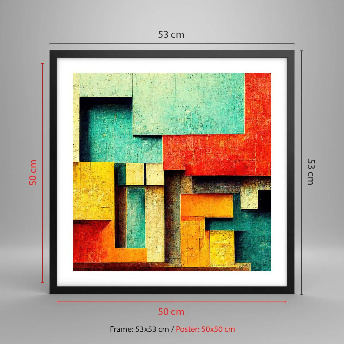 Poster in black frame - Festival of Right Angles - 50x50 cm