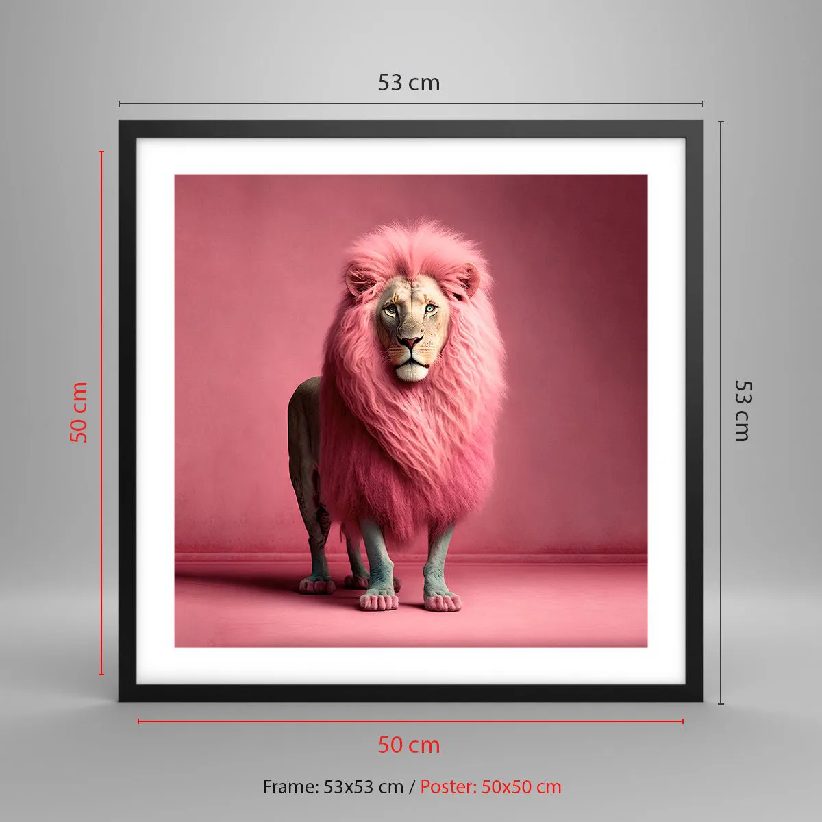 Affisch i svart ram - Och du är inte längre rädd - 50x50 cm