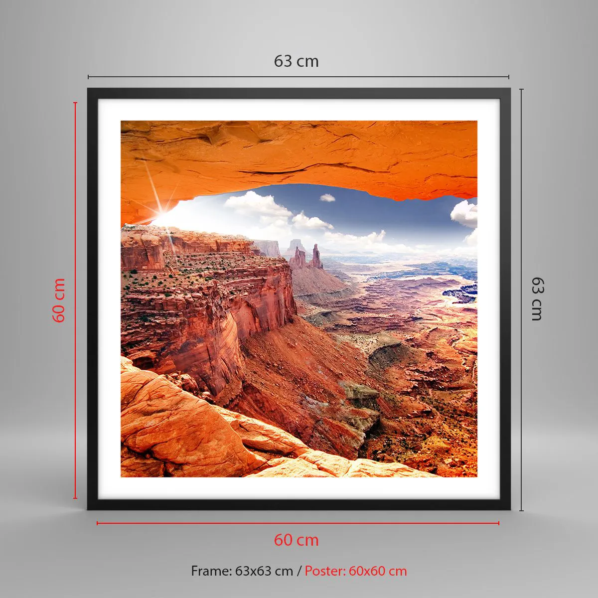 Poster in een zwarte lijst - Door de natuur zelf gebeeldhouwd - 60x60 cm