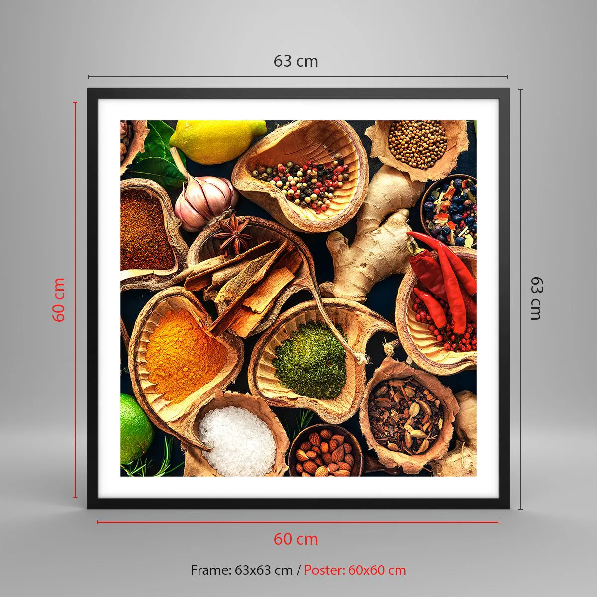 Poster in black frame - Take What You Want - 60x60 cm