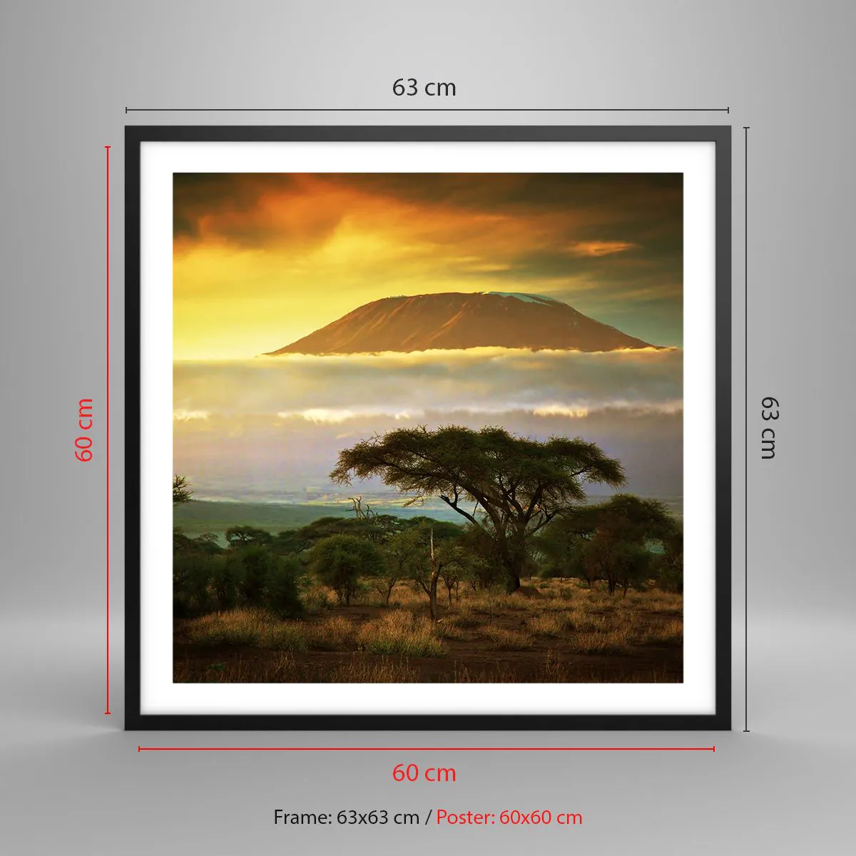 Poster în ramă neagră - Visul unui călător - 60x60 cm