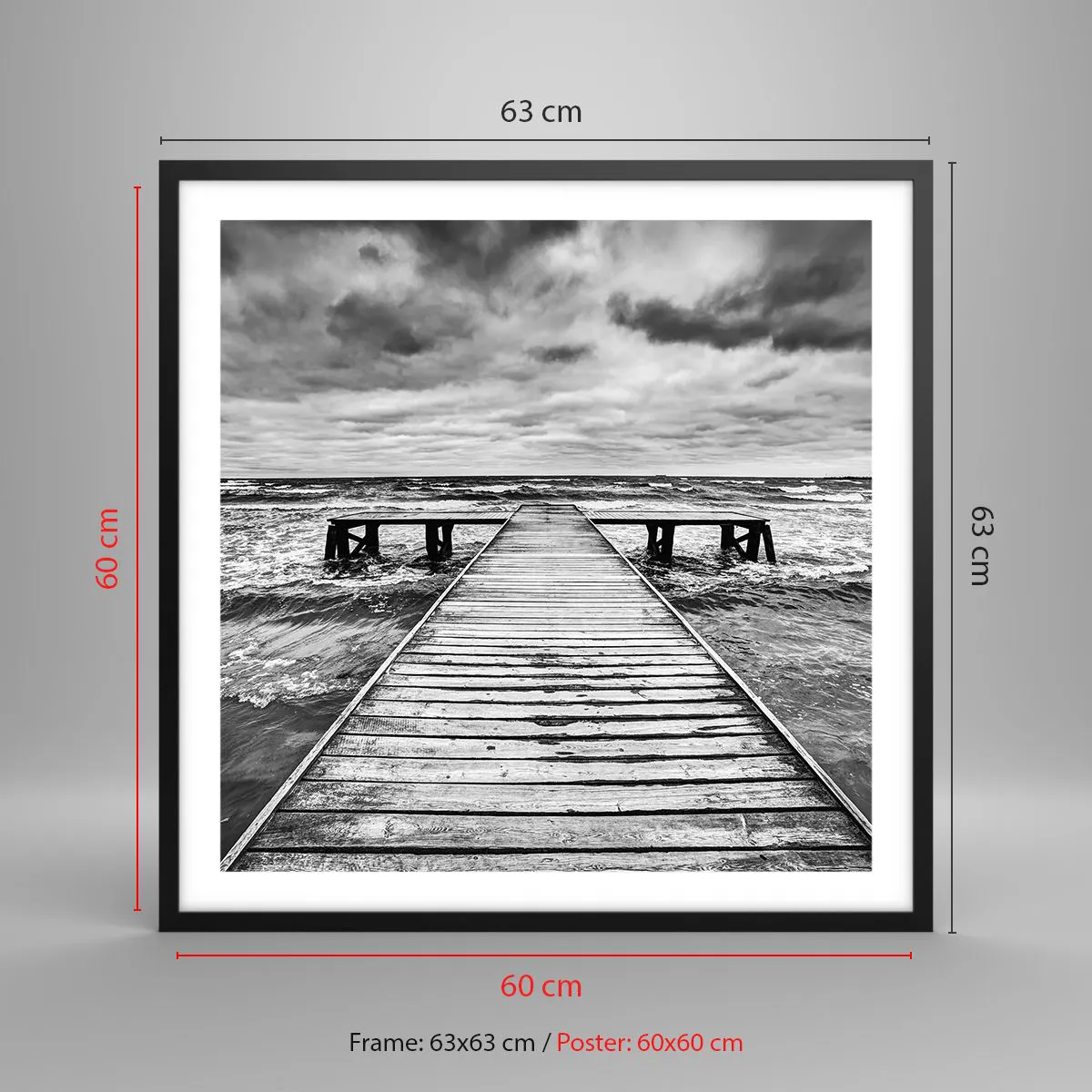 Poster in black frame - Waiting for the Wind to Blow away - 60x60 cm