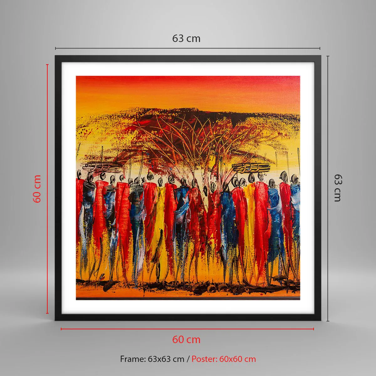 Poszter fehér keretben - Oda, oda, oda oda mennek - 60x60 cm