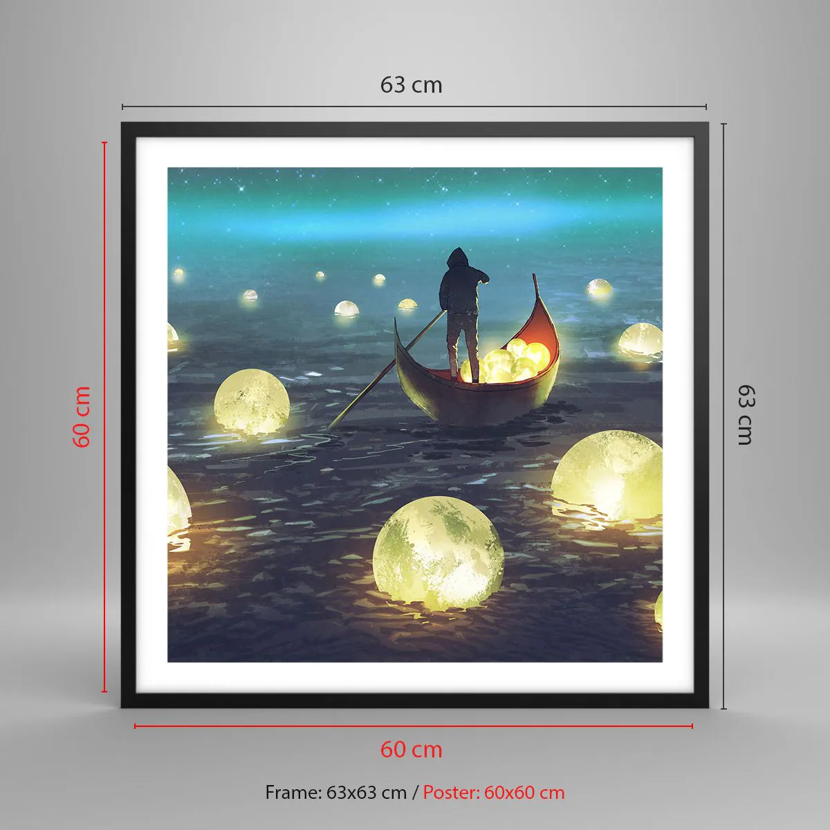 Pôster com moldura preta - Coisas com as quais os filósofos nunca sonharam - 60x60 cm