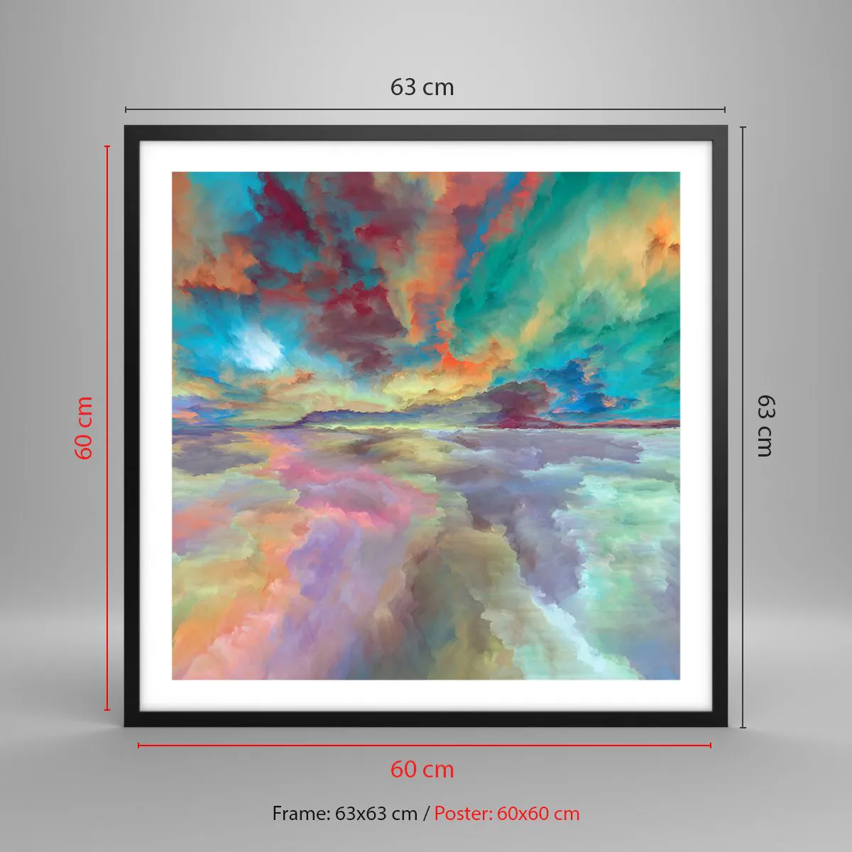 Affiche dans un cadre noir - Poster - Deux paradis - 60x60 cm