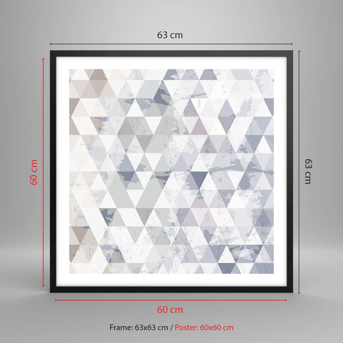 Affiche dans un cadre noir - Poster - En rythme de trois - 60x60 cm