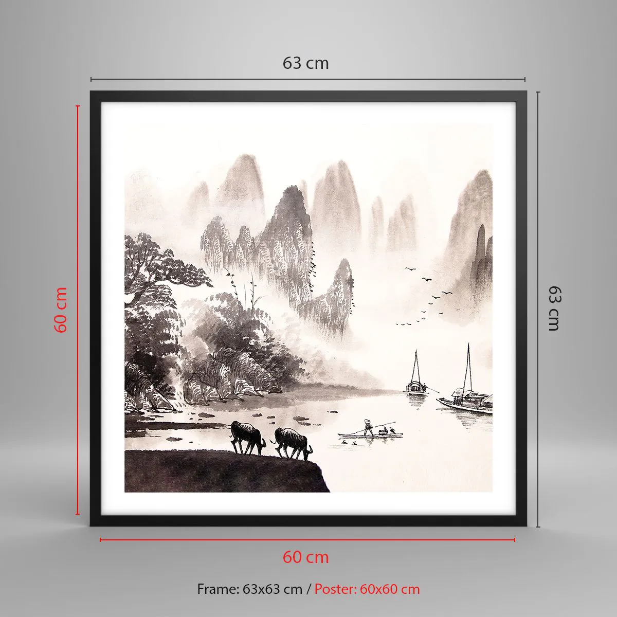 Plakát v černém rámu - Exotická všednost Východu - 60x60 cm