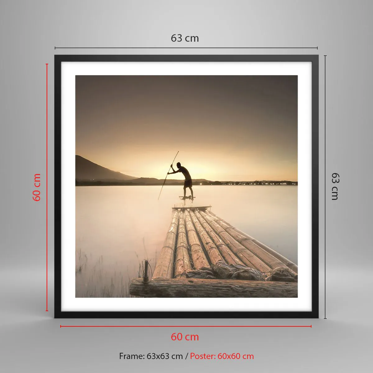 Plakat i sort ramme - Før du hviler - 60x60 cm