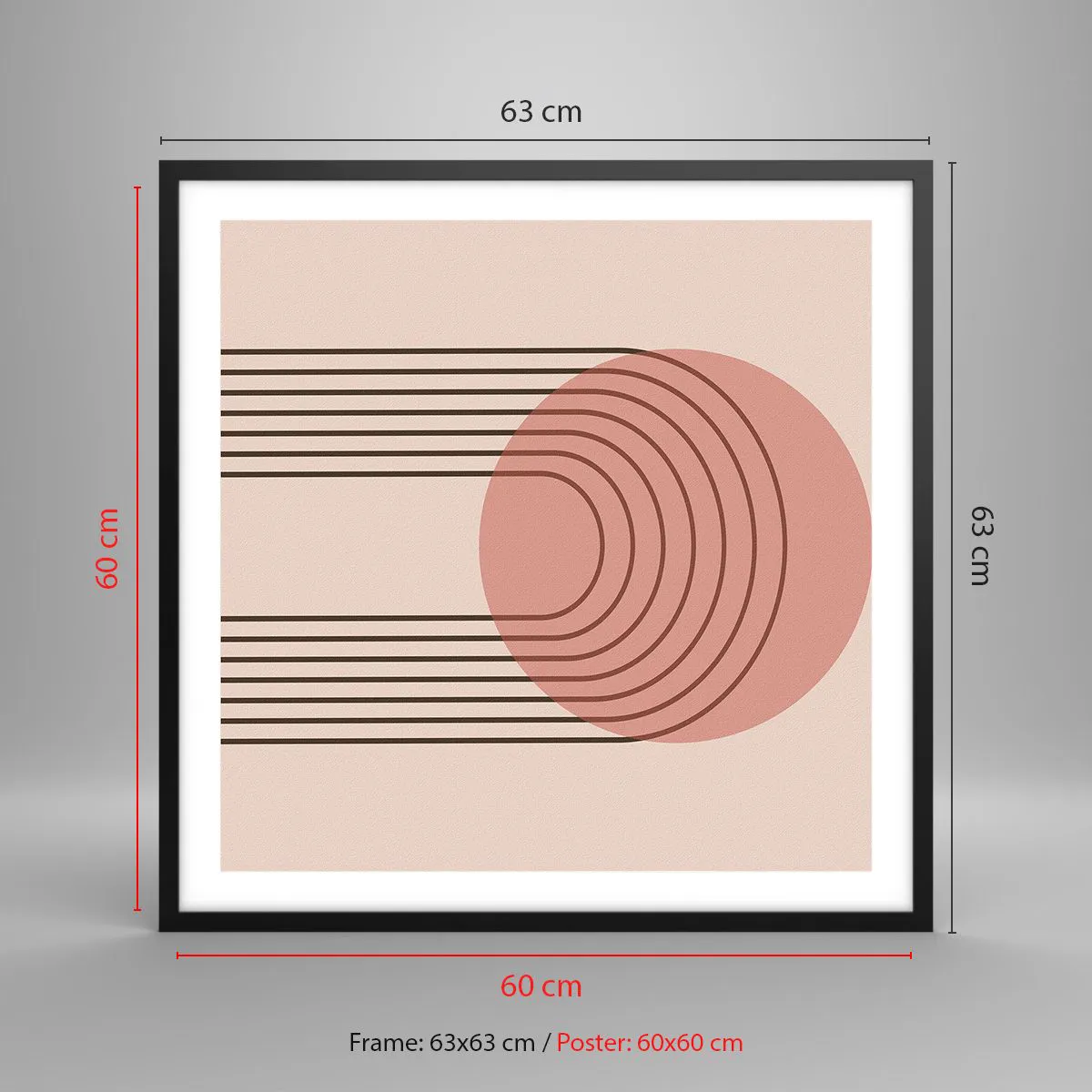 Plakat i sort ramme - Uimodståelig tiltrækningskraft - 60x60 cm