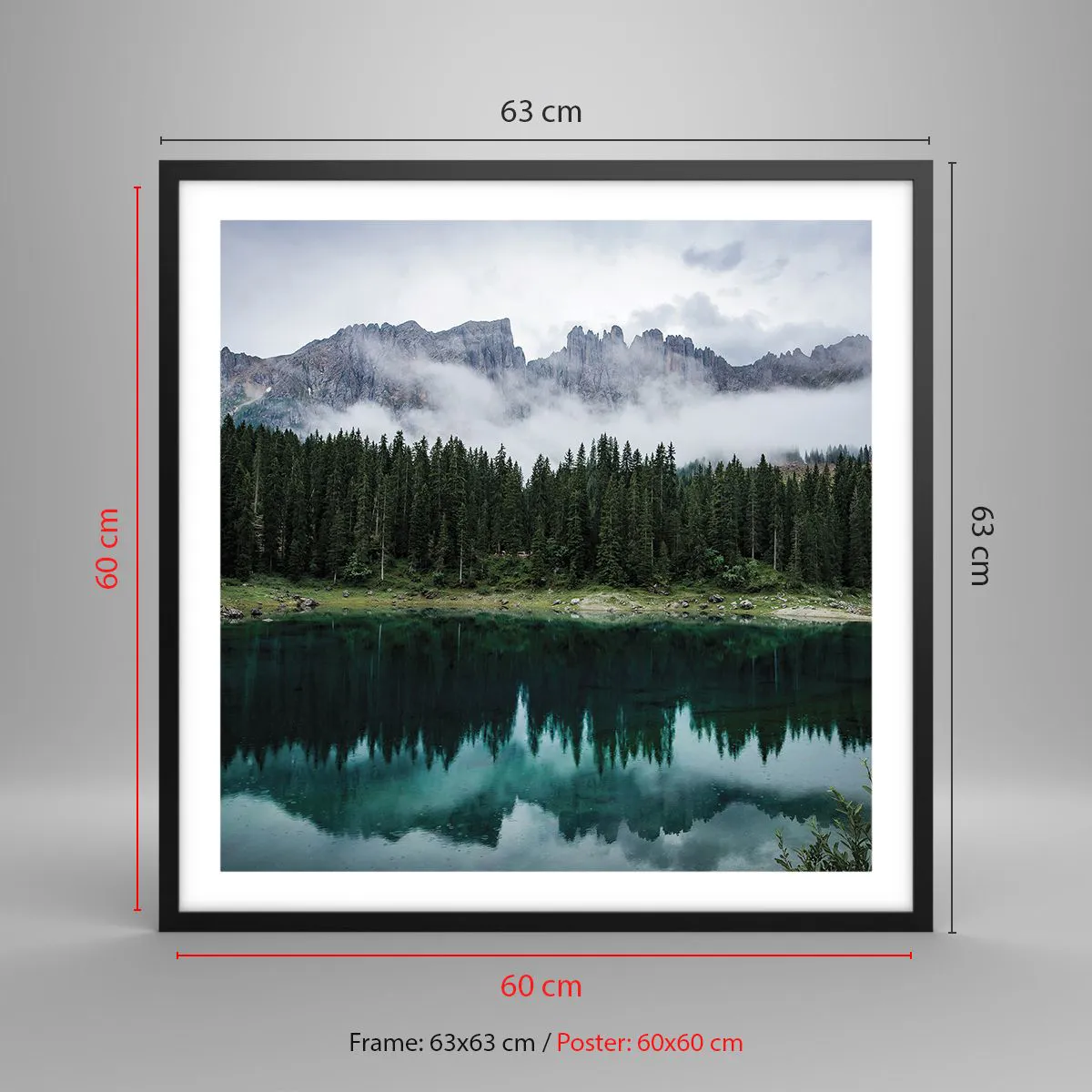 Affisch i svart ram - Tyst, tyst, väck inte sovande vatten... - 60x60 cm