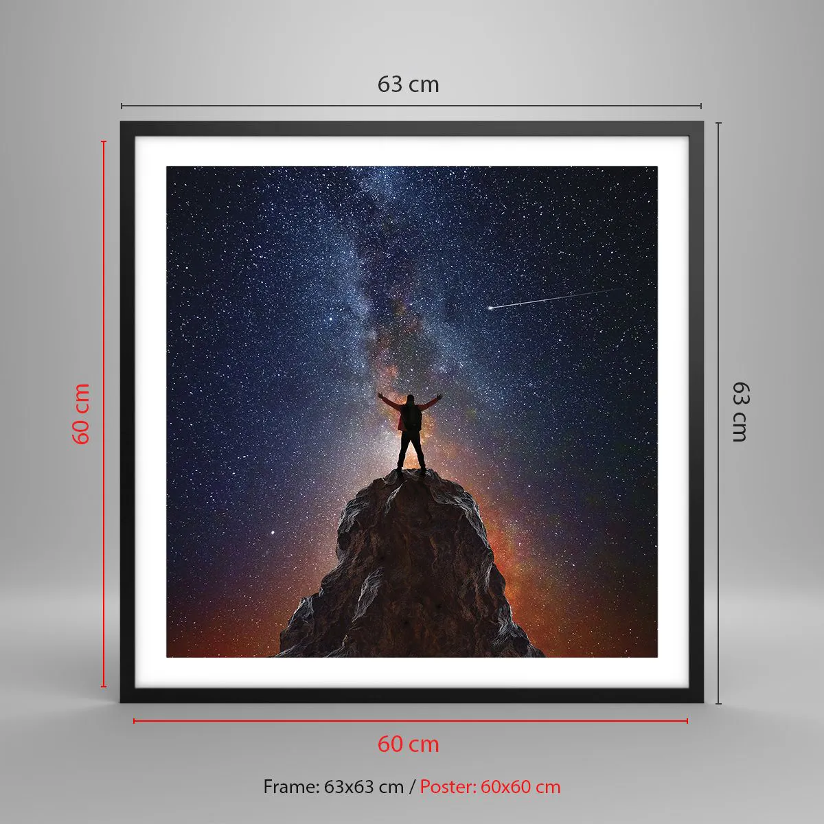 Plakat i sort ramme - Magten er hos mig! - 60x60 cm