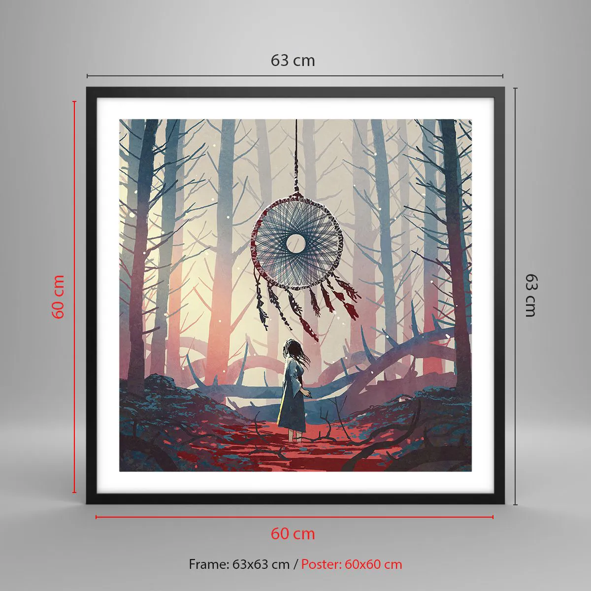 Plagát v čiernom ráme - Tajný rituál šťastia - 60x60 cm