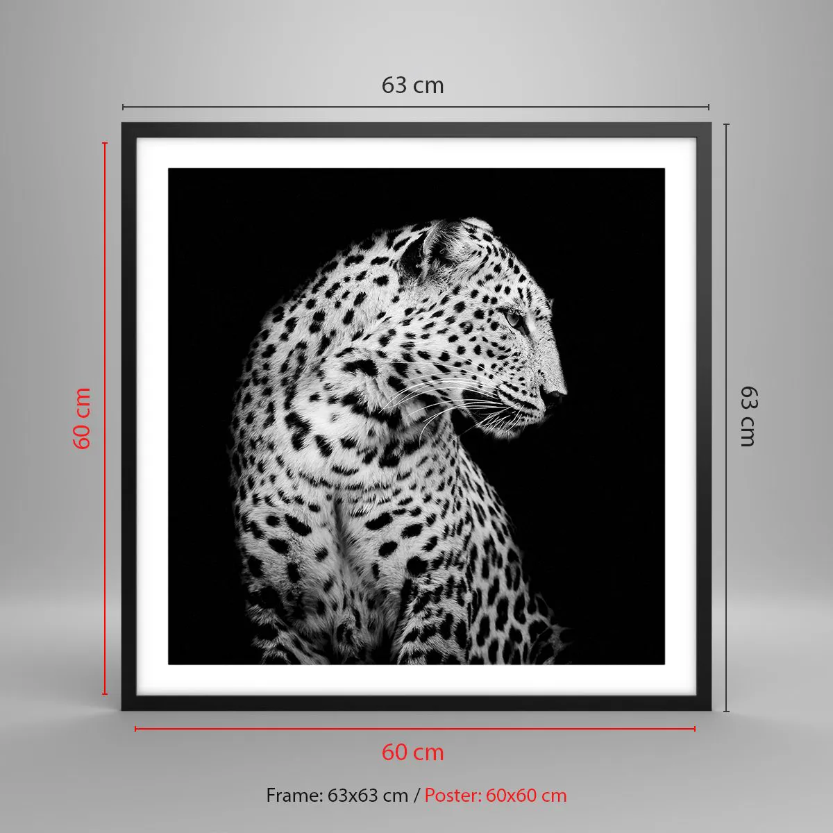 Poster in black frame - A Perfect Right Profile  - 60x60 cm