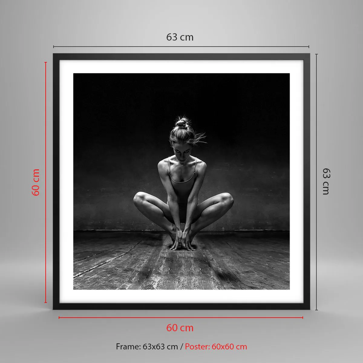 Poster in black frame - Concentration of Dancing Energy - 60x60 cm