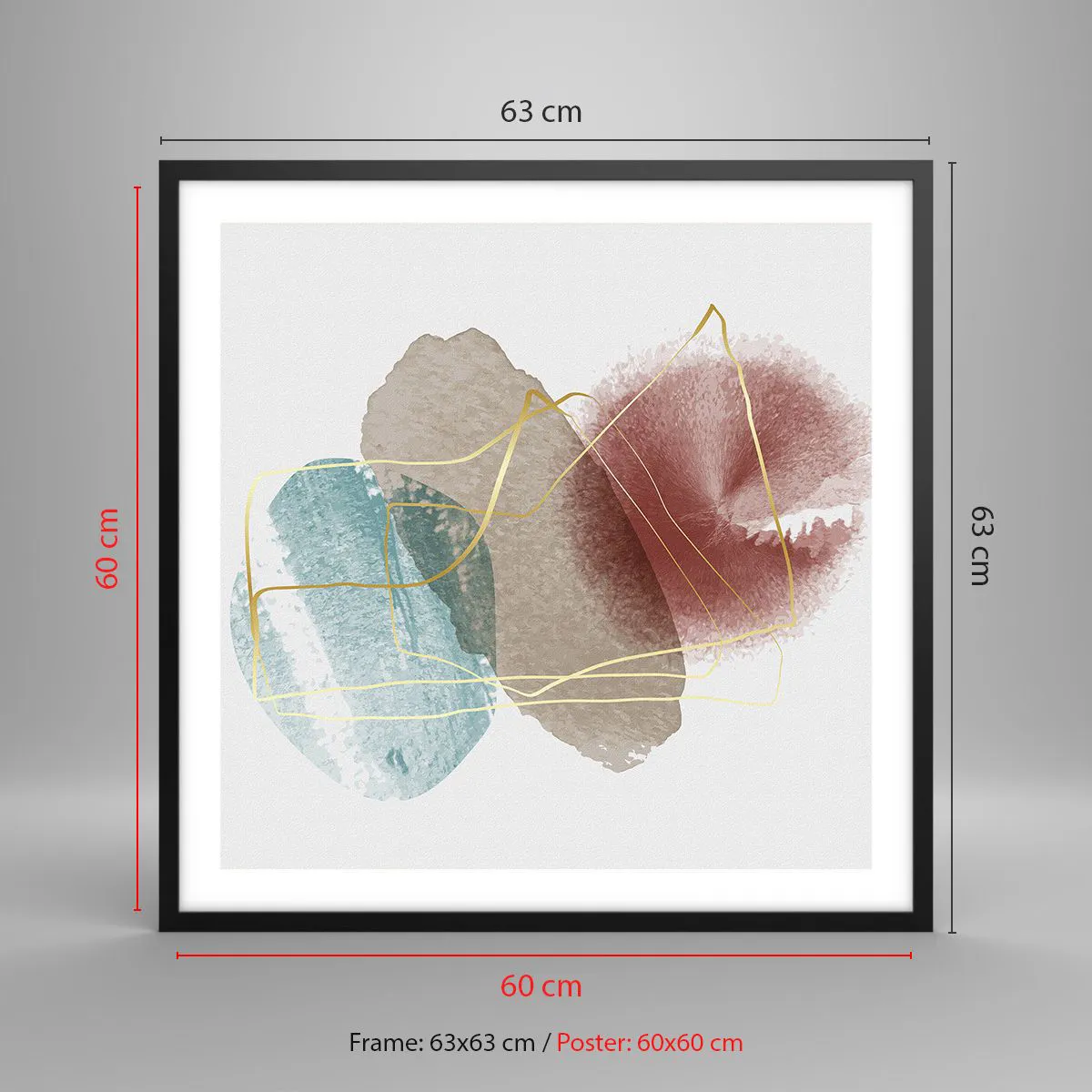 Plakat i sort ramme - Rummets perler - 60x60 cm