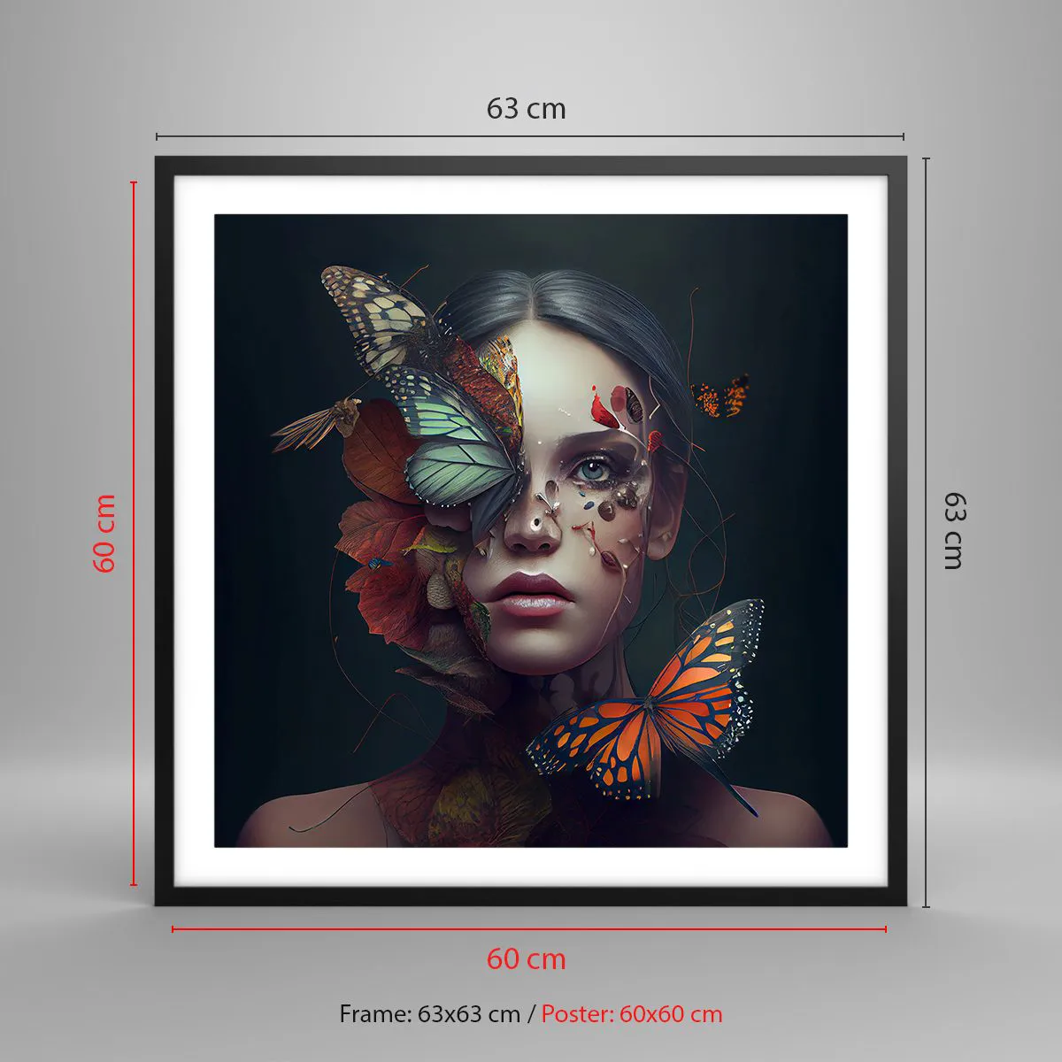 Poszter fehér keretben - Egy csodálatos metamorfózis - 60x60 cm