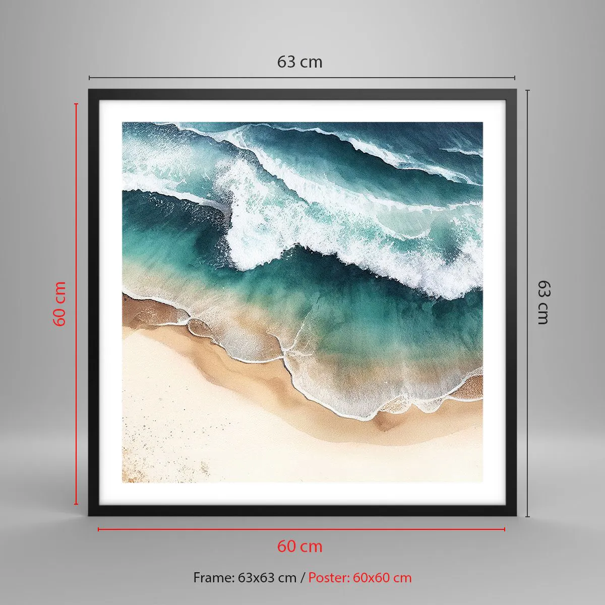 Affisch i svart ram - Ett evigt möte - 60x60 cm