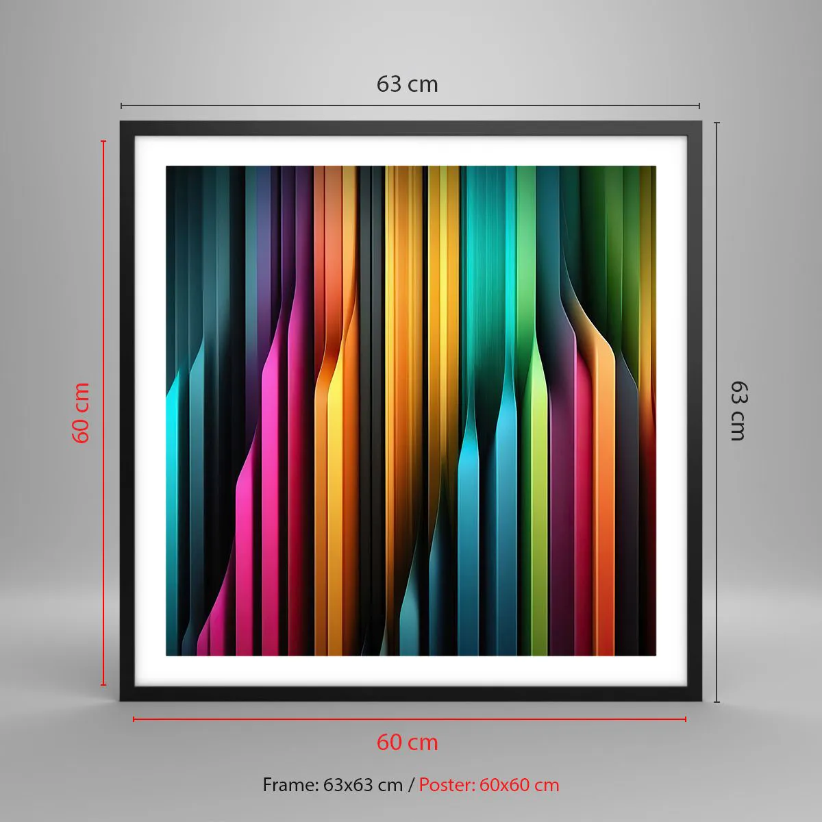 Poster in black frame - Light Organs - 60x60 cm