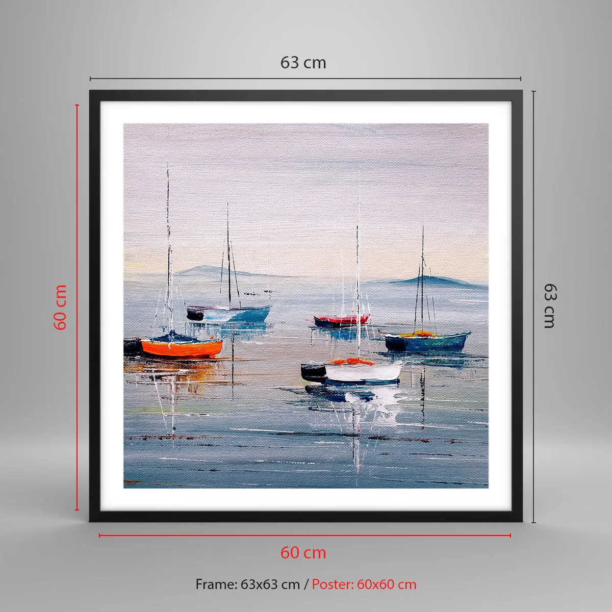 Poszter fehér keretben - Jól megérdemelt pihenés - 60x60 cm