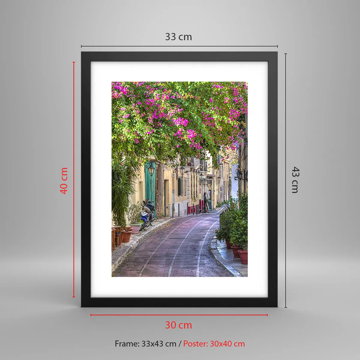 Plakat i sort ramme - En blomstrende gyde - 30x40 cm