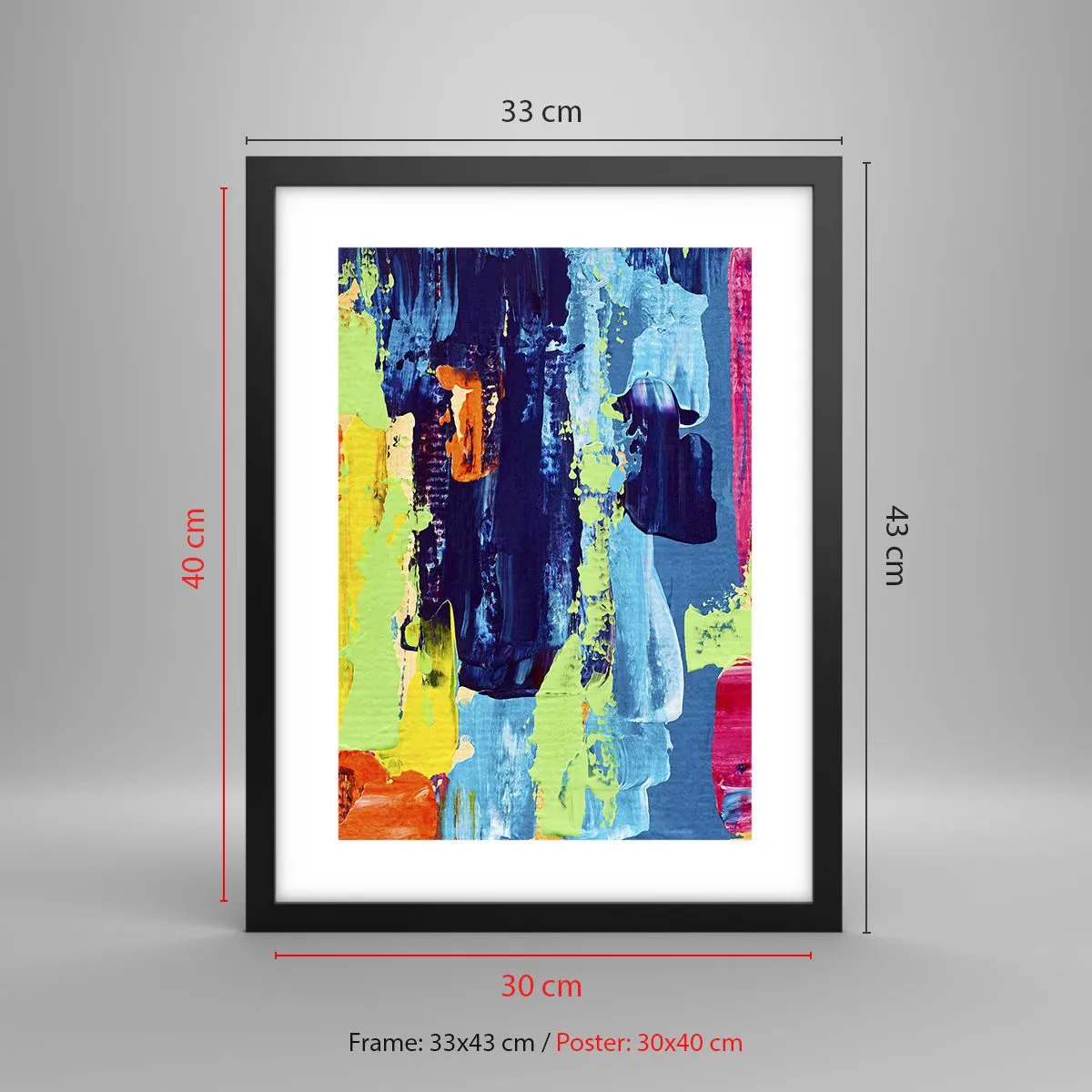 Plakat w czarnej ramie - Życie jest piękne! - 30x40 cm