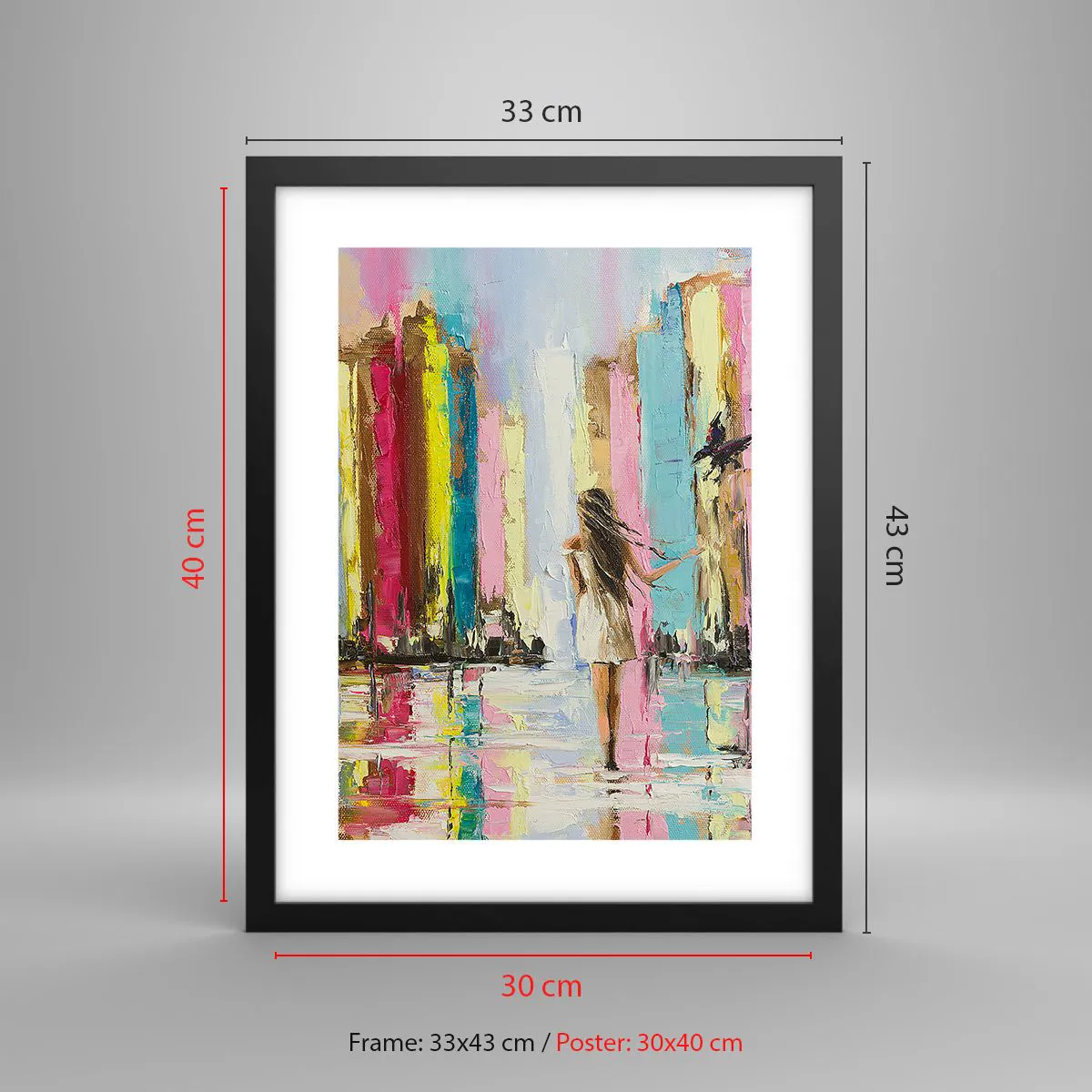 Poster in black frame - Follow Me - 30x40 cm