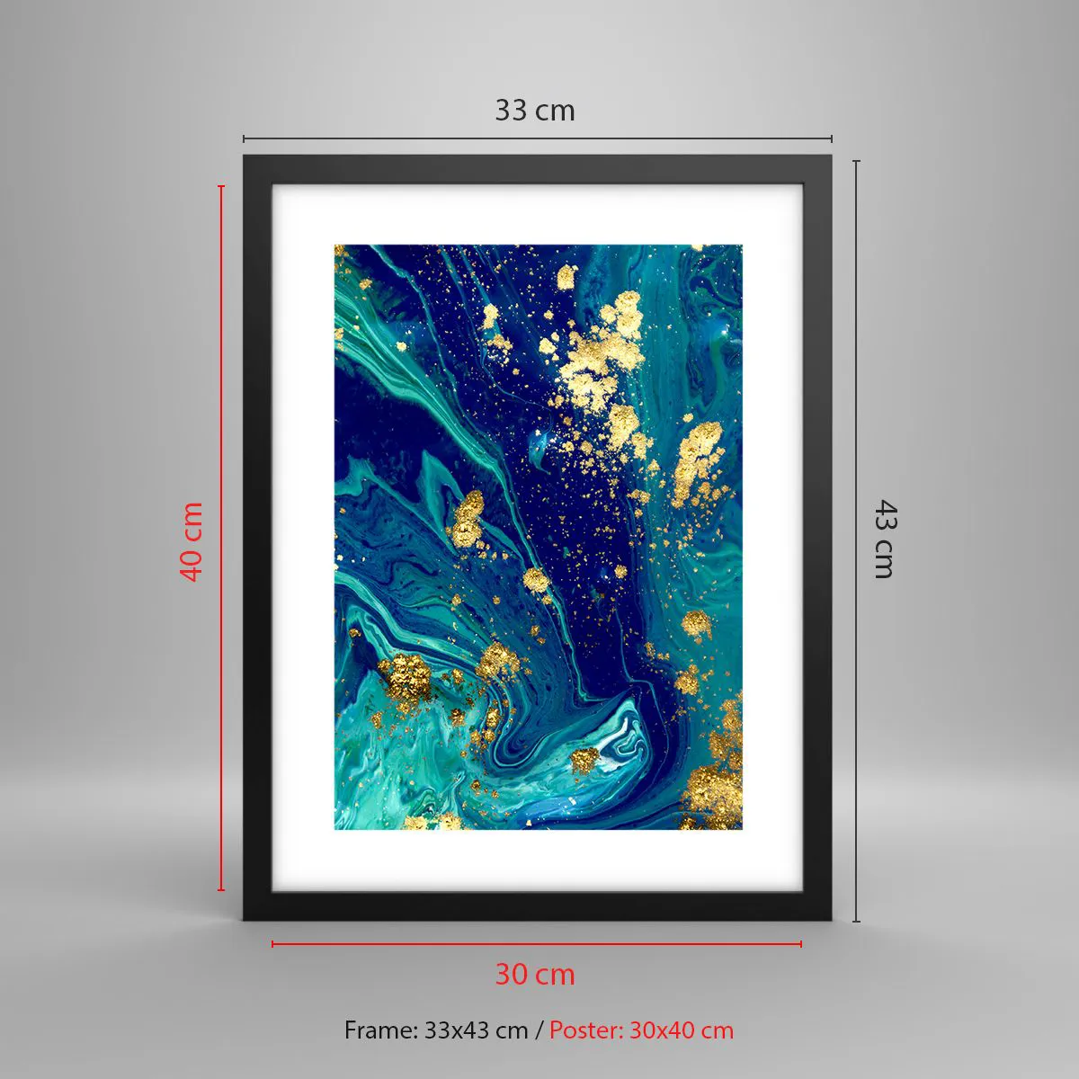 Affisch i svart ram - Solflingor - 30x40 cm