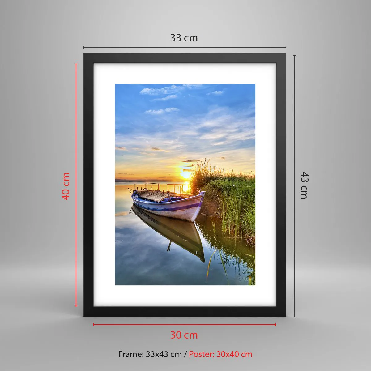 Affisch i svart ram - Uppfyllda drömmars vik - 30x40 cm