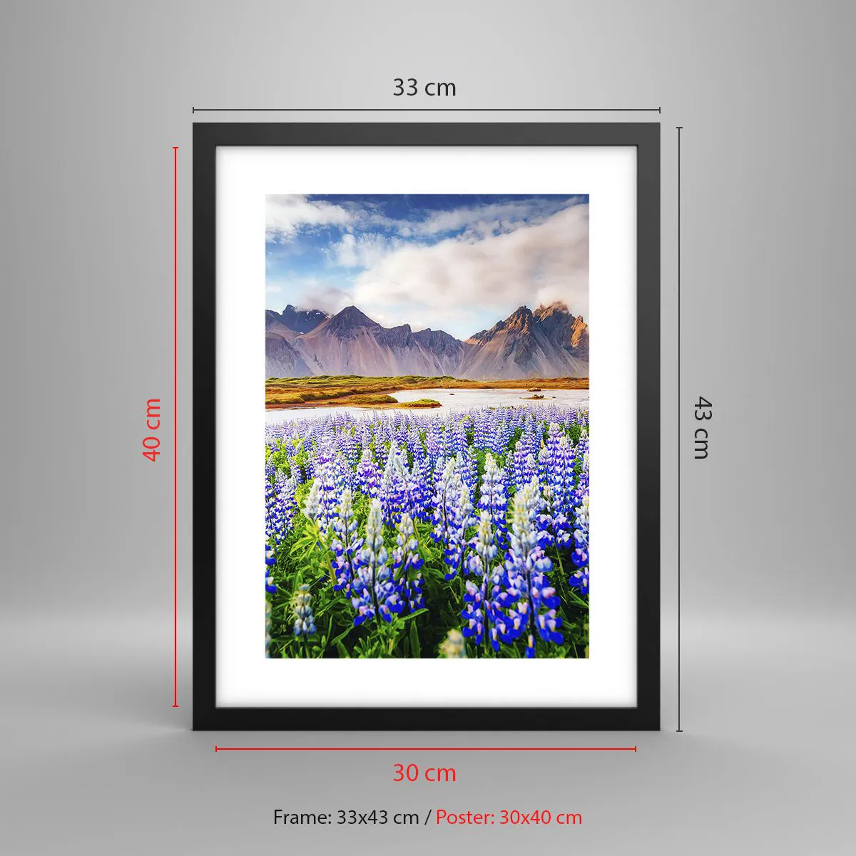 Póster en marco negro - La fuerza y la severidad junto a la dulzura - 30x40 cm