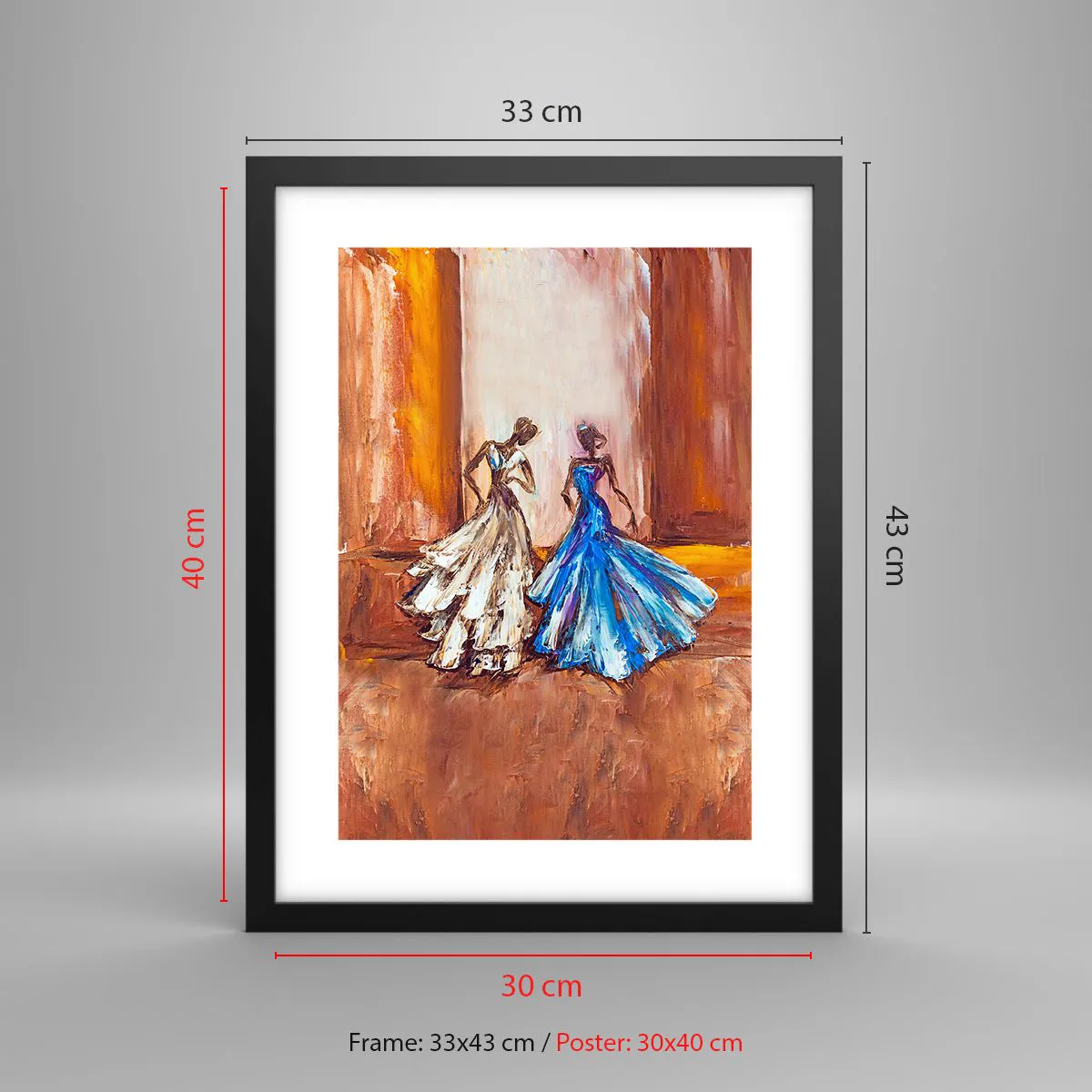 Poster in black frame - Charming Duo - 30x40 cm