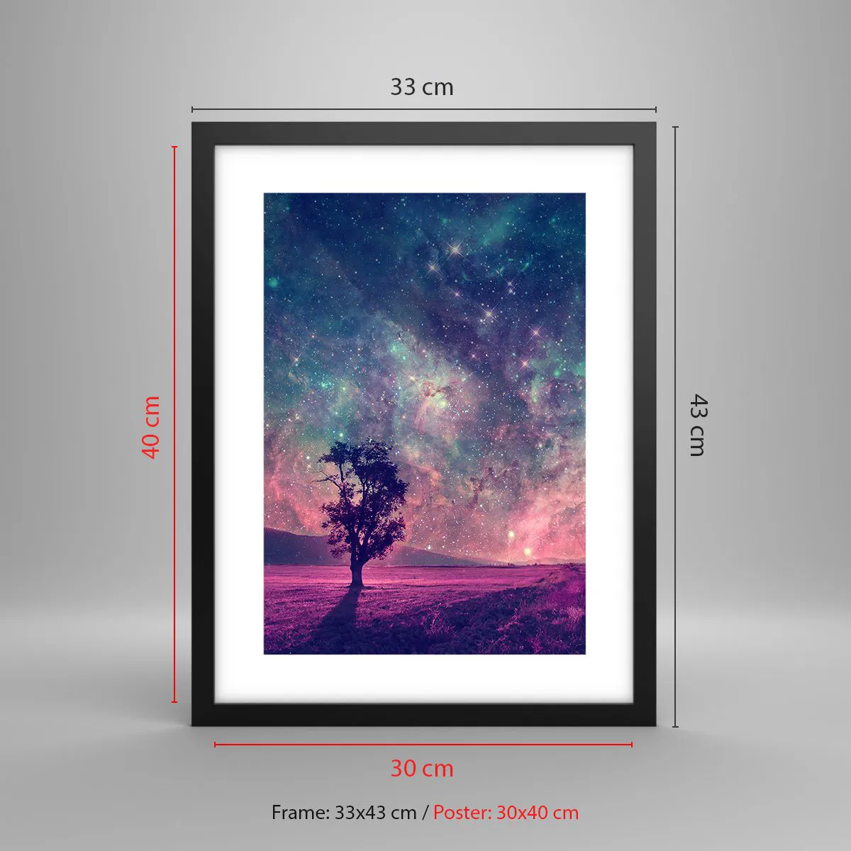 Poszter fehér keretben - Varázslatos ég alatt - 30x40 cm
