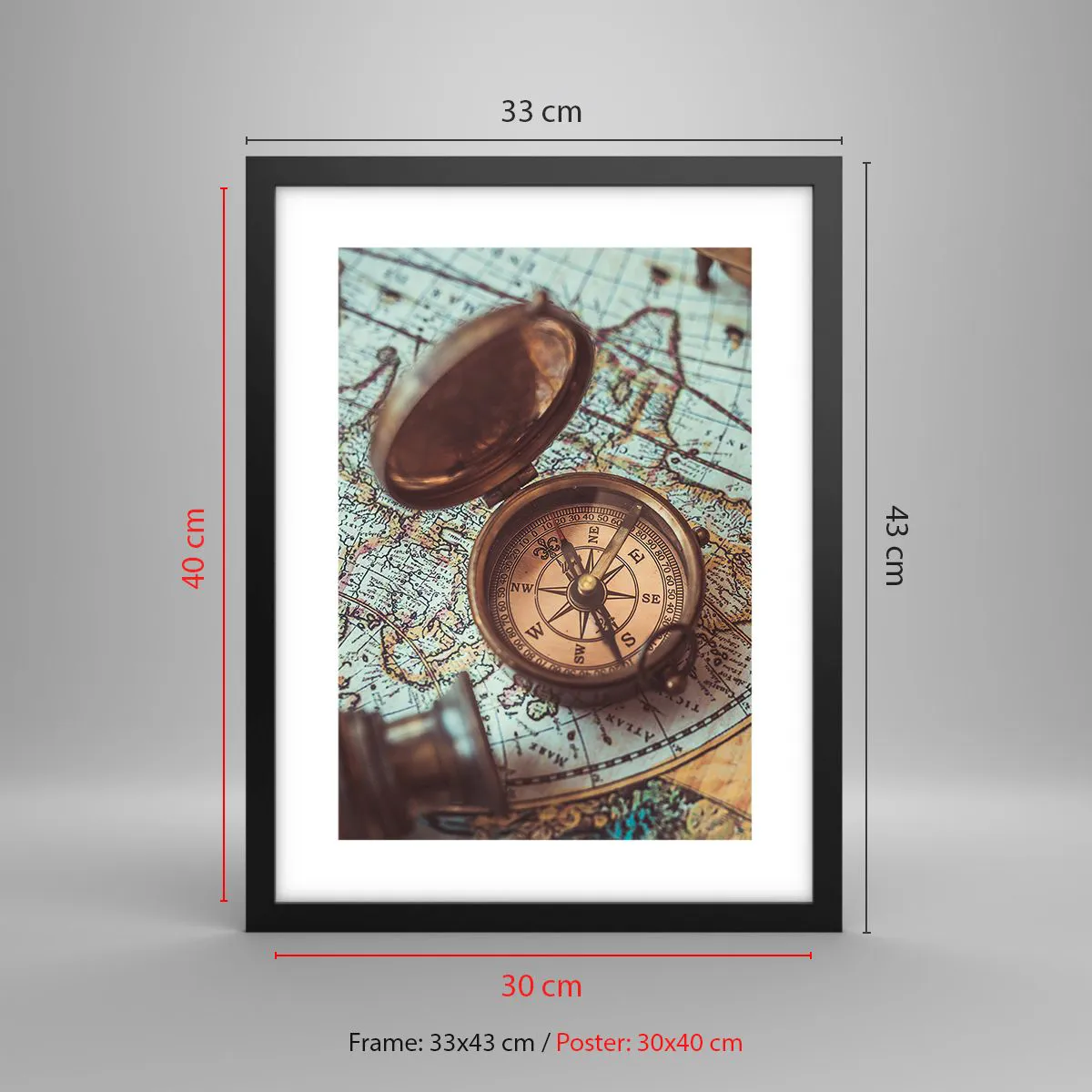 Poster în ramă neagră - Pentru aventurierul din tine - 30x40 cm