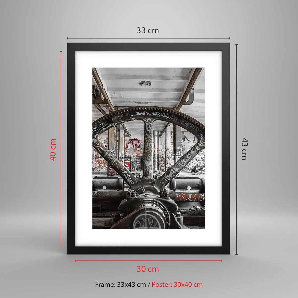 Poster in black frame - Secret Life of a Factory - 30x40 cm
