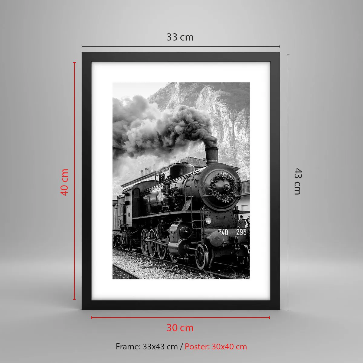 Poster in black frame - Standing at the Station... - 30x40 cm