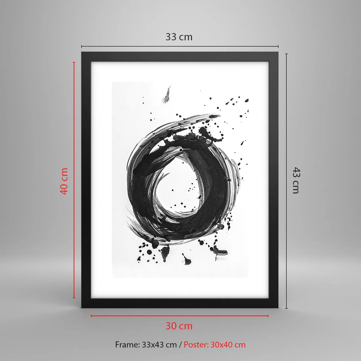 Affiche dans un cadre noir - Poster - Le tourbillon de la création - 30x40 cm