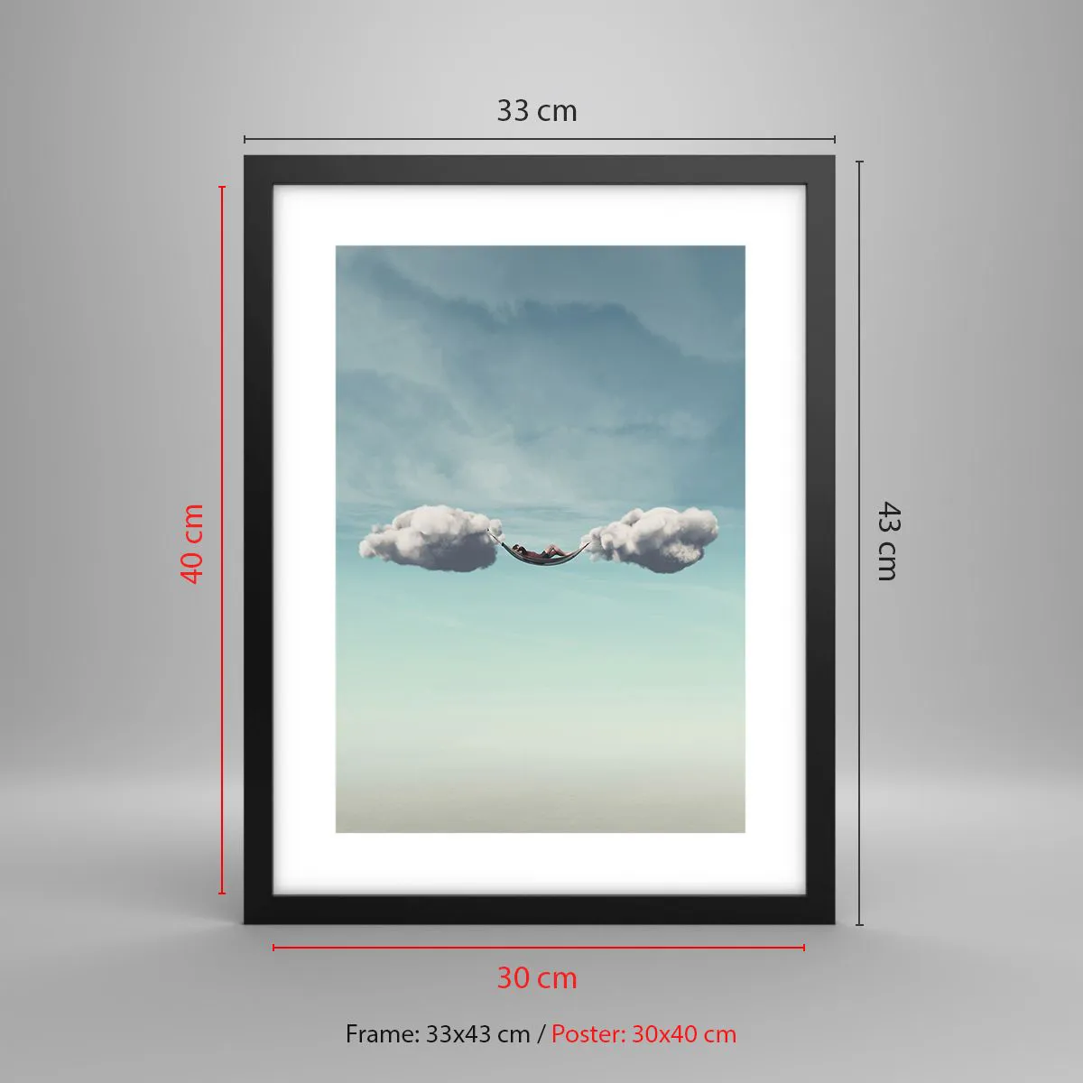 Poster in einem schwarzem Rahmen - Die Behaglichkeit des Augenblicks - 30x40 cm